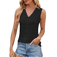 Womens Summer Tops Off-Shoulder Tie Bow Shirts Loose Fit Casual Elegant Lightweight Sleeveless Tank Top T-Shirt