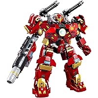 Mech Robot Transforming Building Blocks Set for Adults,City Warrior Justice Hero Soldier Mech Model Building Kit, Cool Creative Robots Toys Gift for Teens Boys, 588 PCS
