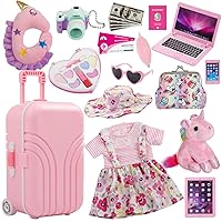 18 Inch Doll Suitcase Travel Luggage Play Accessories - 18