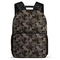 Camouflage Army Brown Hunting 16 Inches Travel Backpacks Funny Shoulder Bag Lightweight Daypack
