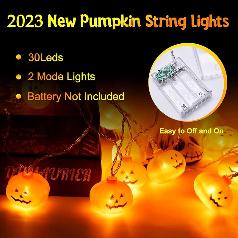 Mua Halloween Decorations 16.4Ft 30LED Pumpkin String Lights ...