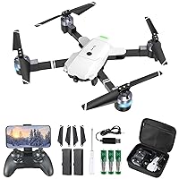 ATTOP Drones with Camera for Adults - 1080P FPV Drone with Carrying Case, Foldable RC Drone W/2 Batteries, Altitude Hold, Headless Mode, ATTOP Camera Drones for Adults/Beginners, Girls/Boys Gifts