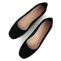 Women Comfort Square Toe Ballets Flats, Slip On Classical Walking Shoes for Wedding/Driving/Dating