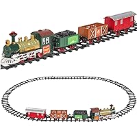 Best Choice Products Kids Classic Electric Railway Train Car Track Play Set Toy w/Music and Lights