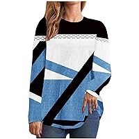 Color Block Plus Size Tops for Women Casual Long Sleeve Shirts Dressy Workout 2024 Spring Fashion Flannel Tee Blouse Tshirt