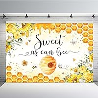 MEHOFOND 7x5ft Bee Baby Shower Backdrop Honey Sweet as Can Bee Sunflower Sweet Honey bee Photography Background Oh Baby Party Banner Decorations Photo Booth Props