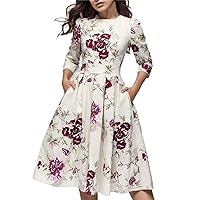 Womens Dresses Plus Size, Party Aline Vintage Women Elegent Dress Vestidos Printing Women's Dress Woman Maxi D