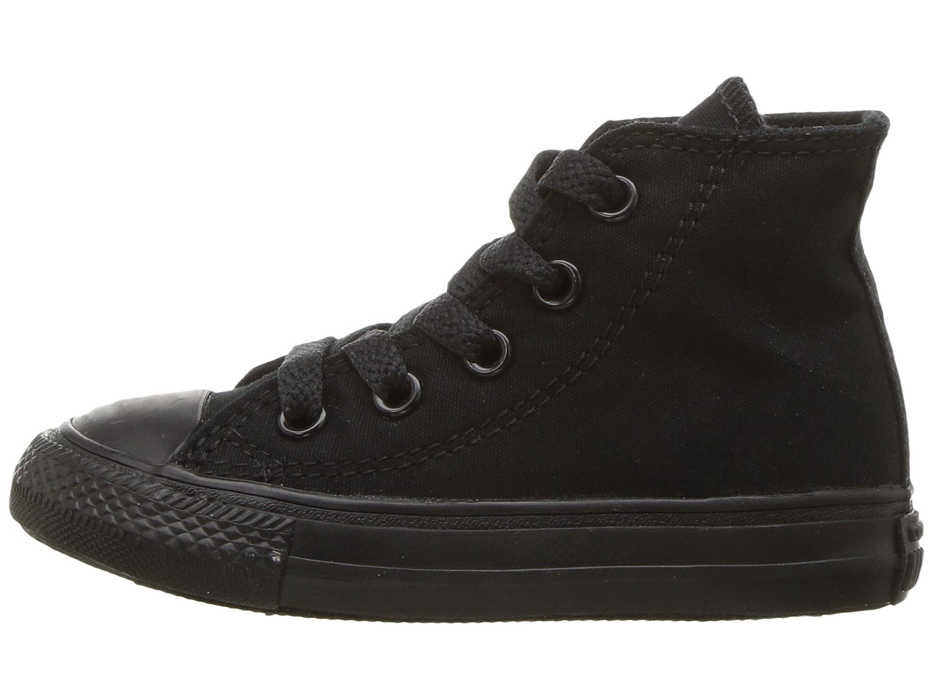 Converse Baby Chuck Taylor All Star Canvas High Top Sneaker, Black Monochrome, 2 M US Infant