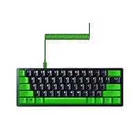Razer Huntsman Mini 60% Gaming Keyboard + PBT Keycap + Coiled Cable Upgrade Set Bundle: Classic Black/Clicky Optical Green