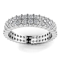 2.50 ct Ladies Round Cut Diamond Eternity Wedding Band Ring (Color G Clarity SI1) Platinum