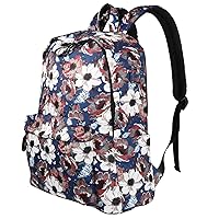 Women's 15-inch Floral Print Lightweight Nylon Laptop Backpack for 14 15.6-inch Laptops