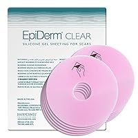 Epi-Derm Silicone Gel Sheet for Scars, Ideal for Areola Reconstruction and Breast Augmentation Surgery, Can be Cut to Size, Breast Reduction Scar Care - 5 Pairs, Clear