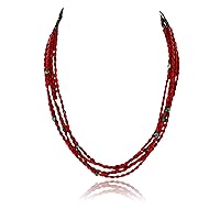 $580Tag Certified 5 Strand Silver Navajo Turquoise Coral Native Necklace 371070486052 Made by Loma Siiva