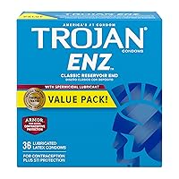 Trojan ENZ Armor Spermicidal Lubricated Condoms - 36 Count