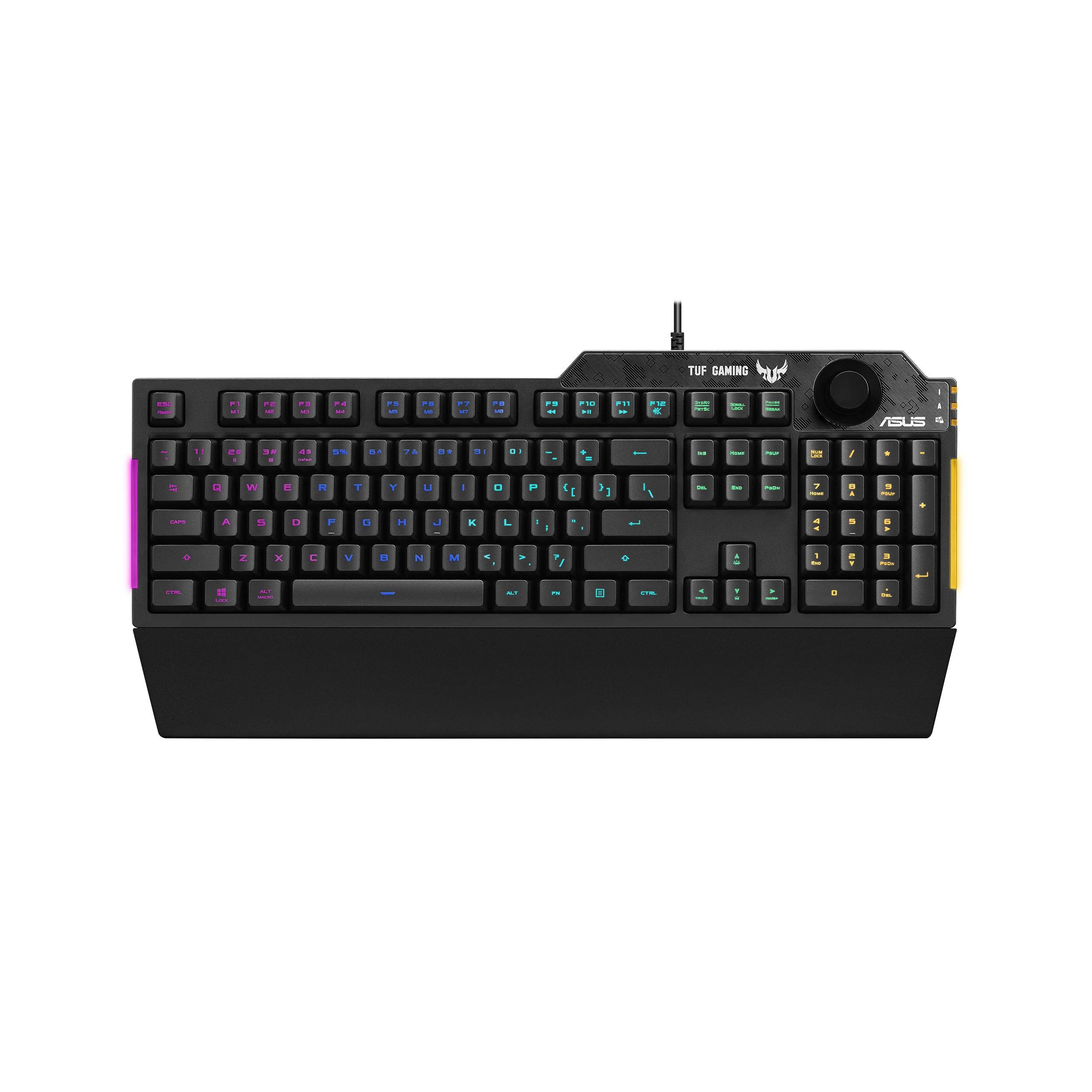 ASUS TUF Gaming K1 RGB keyboard with dedicated volume knob, spill-resistance, side light bar and Armoury Crate