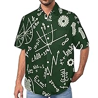 Math and Physical Formules Men's Lapel Shirt Casual Button Down Tees Short-Sleeve Blouse Tops