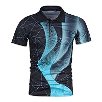 Mens Slim Fit Polo Shirts Button Lapel Short Sleeve Golf Breathable Comfortable Shirts Summer Fashion Casual Polo