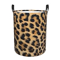 Rough Leopard print Circular Hamper â€“ Tall Printed Round Laundry Basket â€“ Perfect for Laundry, Storage, and Organizing