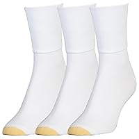 GOLDTOE Women's Anklets Turncuff Socks 3 Pack