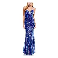 TLC Say Yes To The Prom Womens Sequined Maxi Evening Dress