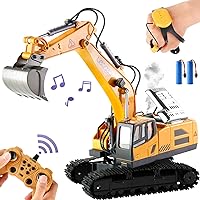 Remote Control Excavator Toys, Excavator Construction Toys for Boys with Gesture Control, Best Gifts for 4 5 6 7 8 9 10 Year Old, Christmas & Birthday Gift for Boy and Girls