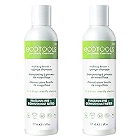 EcoTools Makeup Brush Cleaner Cleansing Shampoo, 6 oz bottle,(4 Packs of 2, 8 Count Total) (Packaging may vary)