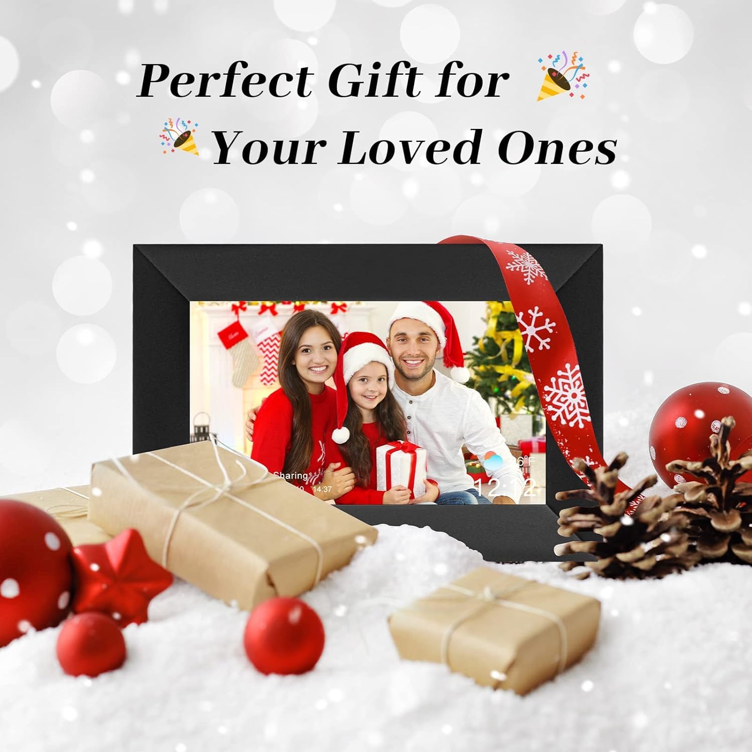 Anna Bella Digital Picture Frame 7 Inch WiFi Digital Photo Frame with 1024 * 600 IPS Touch Screen Built-in Smart Core 8GB Inter Storage Auto-Rotate, Share Photos and Videos Instantly Via AiMOR