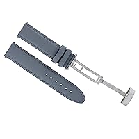 18-19-20-22-24mm Smooth Leather Watch Band Strap Buckle Clasp Compatible with Citizen Gray