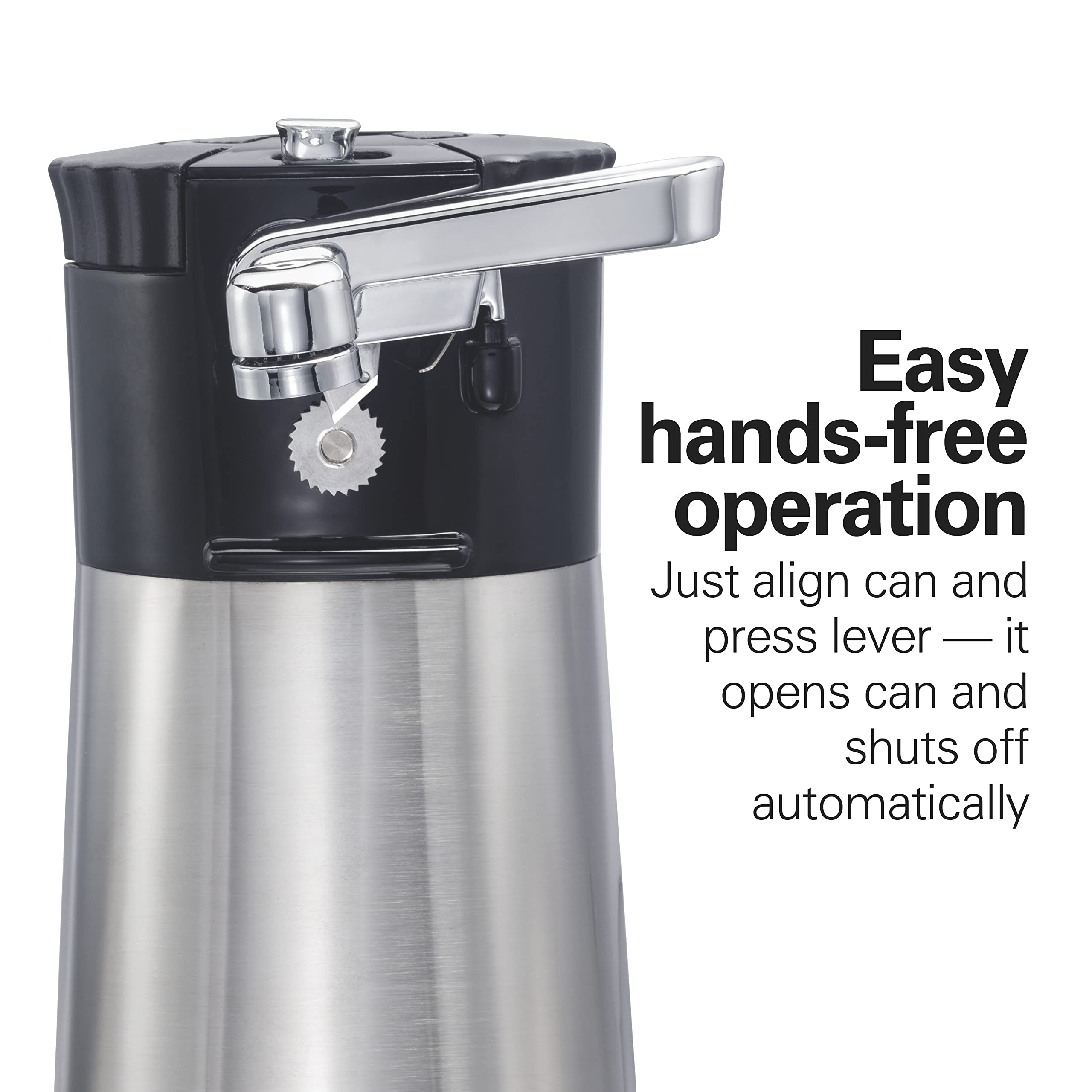 Hamilton Beach OpenStation Electric Automatic Can Opener for Kitchen with Multi Tool and 2 Jar Openers, Auto Shutoff, Cord Storage, and Sure Cut Technology, Stainless Steel (76382)