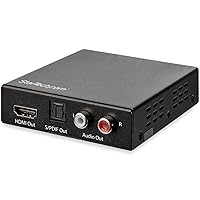 StarTech.com HDMI Audio Extractor - 4K 60Hz - HDMI Audio De-embedder - HDR - Toslink Optical Audio - Dual RCA Audio - HDMI Audio (HD202A)