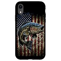 iPhone XR Fishing Camouflage US American Flag Bass Fish Case