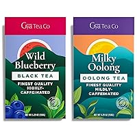 Gya Tea Co Wild Blueberry Black Tea & Milk Oolong Tea Set - Natural Loose Leaf Tea with No Artificial Ingredients - Brew As Hot Or Iced Tea