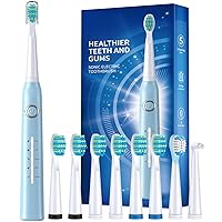 Electric Toothbrush for Adults with 8 𝐁𝐫𝐮𝐬𝐡 𝐇𝐞𝐚𝐝𝐬, Sonic Electric Toothbrush with 40000 VPM Deep Clean 5 Modes, Rechargeable Toothbrushes Fast Charge 4 Hours Last 30 Days