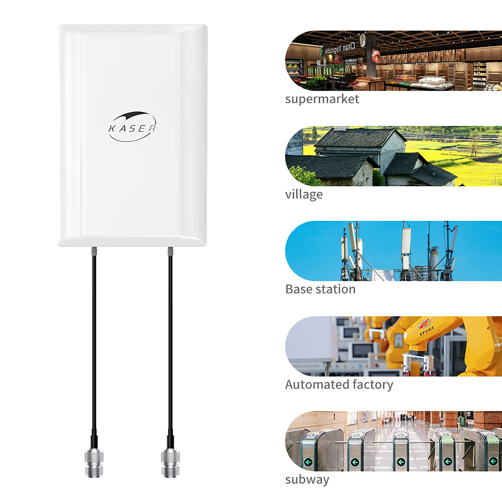 KASER 4G LTE 5G Antenne Outdoor Mimo Richtantenne 698-2700 | 3300-3800 MHz Bis zu 12dBi Verstärkung kompatibel 5g 4g Router N-SMA Ausgang mit TS9 adapter Inklusive Verlustarme Kabel 10 Meter -Model V3