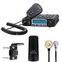 Midland – MXT115AGVP3 - 15 Watt GMRS MicroMobile Two Way Radio - Off Roading Outdoor Farm Radio - Extended Range 3dB gain Ghost Antenna, Antenna Cable, Mounting Bracket - Farm Tractor Bundle