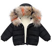 Baby Toddler Boys Girls Winter Jacket Coat Fur Hooded Warm Clothes 1-6 Years Old Kids Fashion Puffer Jacket Parka Outerwear