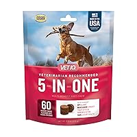 VetIQ 5-in-One Supplement for Dogs, Supports Hip & Joint, Urinary Tract, Immune System, Skin Health and Heart Health, Soft Chews, Made in The USA, 60 Count