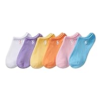 Polo Ralph Lauren Girls' Classic Sport Low Cut Socks - 6 Pair Pack - Soft Lightweight Cotton Comfort