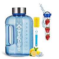 KingCamp 88oz Fruit Infuser Water Bottle with Time Marker & Cleaning Brush Water Bottle for Sports Fitness (BLUE)