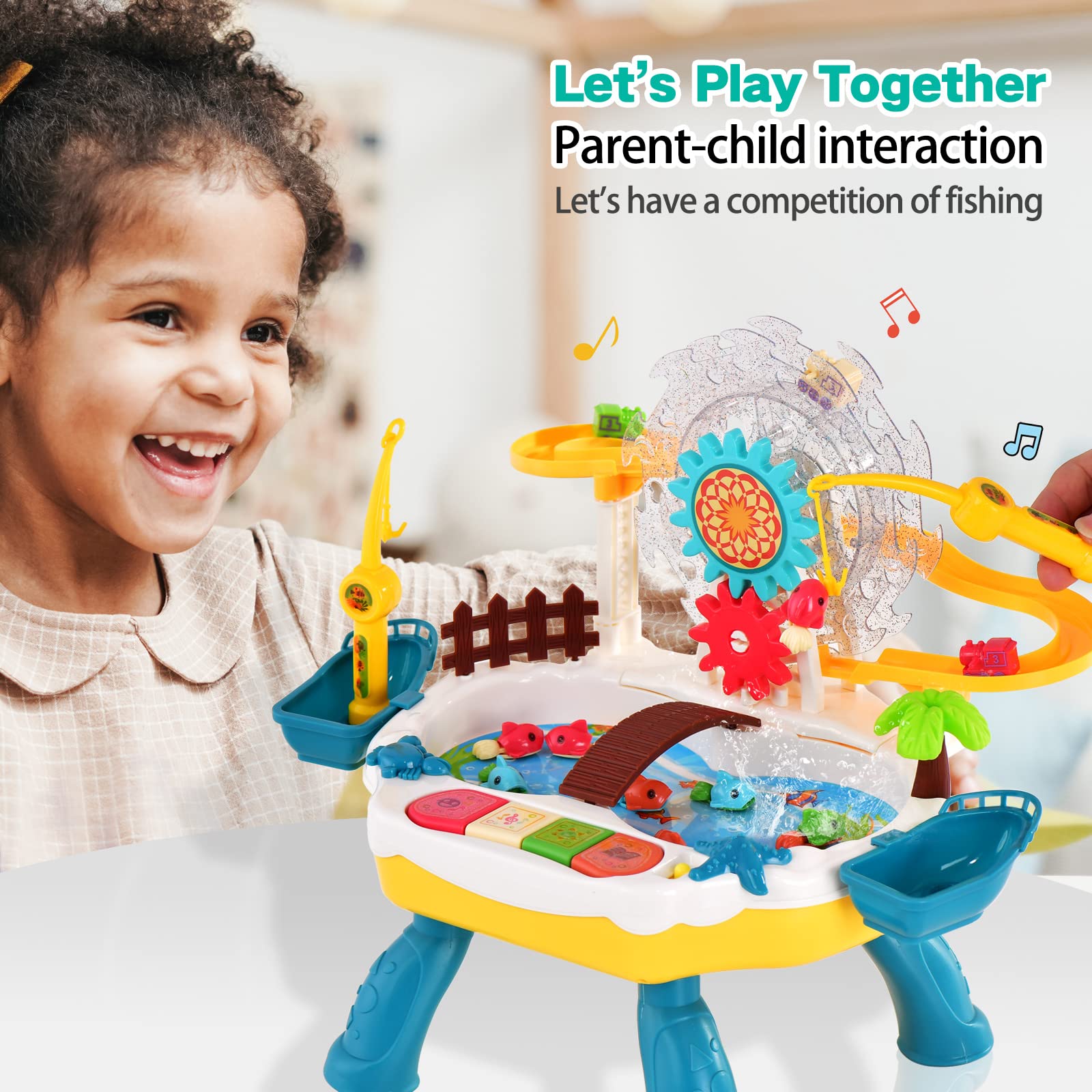 IIROMECI Fishing Games for Kids 3-5, Fishing Toys for Kids Ages 4-8,  Fishing Toy Set with Rotating Ferris Wheel, Water Table Toys for Toddlers :  : Baby Products