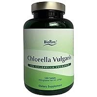 BioPure Chlorella Vulgaris –Nutrient-Dense, Nutraceutical Superfood Packed with Proteins, Vitamins, Minerals & Amino Acids That Supports Metabolism, Detox & Immune Function – 1000 Tablets
