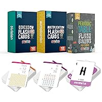 merka Educational Flashcards: Periodic Table of Elements, Multiplication Facts (for Numbers 0-12) and Division Facts (for Numbers 0-12) – Homeschool/Classroom Learning Resources for Kids in Grades 1-6