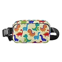 Cute Colorful Dinosaurs Fanny Packs for Women Men Everywhere Belt Bag Fanny Pack Crossbody Bags for Women Fashion Waist Packs with Adjustable Strap Sling Bag for Travel Shopping Cycling Workout