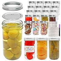Mason Jars 10 oz, Glass Jars with Airtight Lid,Canning Jars with Regular Lids and Bands 24 PACK, Ideal for Jam, Honey, Wedding Favors, Shower Favors, DIY Spice Jars