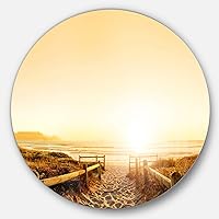 Beach Near Cape Town Panorama-Photo Round MT6992-C23-Disc of 23 inch, 23'' H x 23'' W x 1'' D 1P, Brown