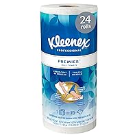 Kleenex® Premier Kitchen Paper Towels (13964), Cloth-Like Softness, White, (24 Rolls/Case, 70 Sheets/Roll, 1,680 Sheets/Case)