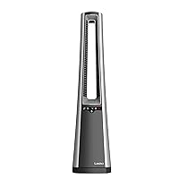 Lasko AC615 Portable Electric Oscillating Stand Up Bladeless Tower Fan with Remote Control for Indoor, Bedroom and Home Office Use, 36.1 inch, Gray/Silver