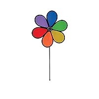 In the Breeze 6-Petal Flower Spinner, 12-Inch Rainbow Dazy Fabric Flower Spinner, 2804