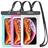 newppon Waterproof Cell Phone Pouch : 3 Pack Universal Water Proof Bag - Underwater Clear Cellphone Case Holder for iPhone 15 14 13 12 11 Pro Max Plus Samsung Galaxy Note S23 for Beach Swimming Pool