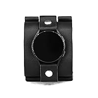 Leather wide cuff band 20mm 22mm Compatible with Samsung Galaxy Watch Classic Active Gear S2 S3 Classic Sport Frontier Pro and other Smart watches with a classic lug, Handmade UA 2160
